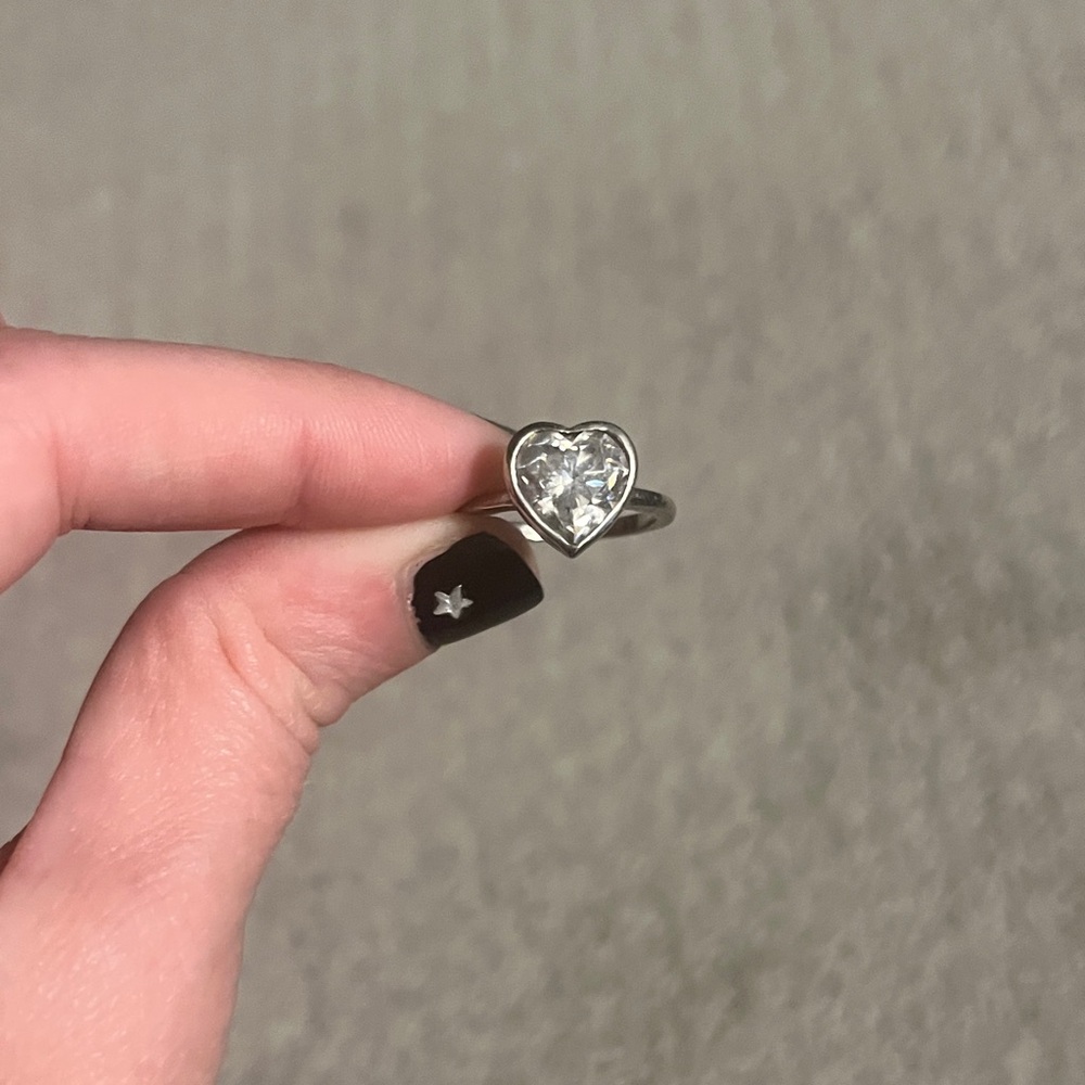 Heart-Shaped Silver Ring